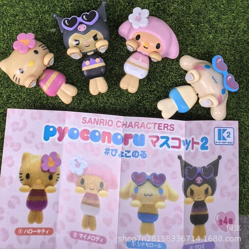 

Игрушки-сюрпризы Sanrio: милые аниме-фигурки My Melody, Kuromi, Cinnamoroll для кружек, куклы-модели, подарки для детей