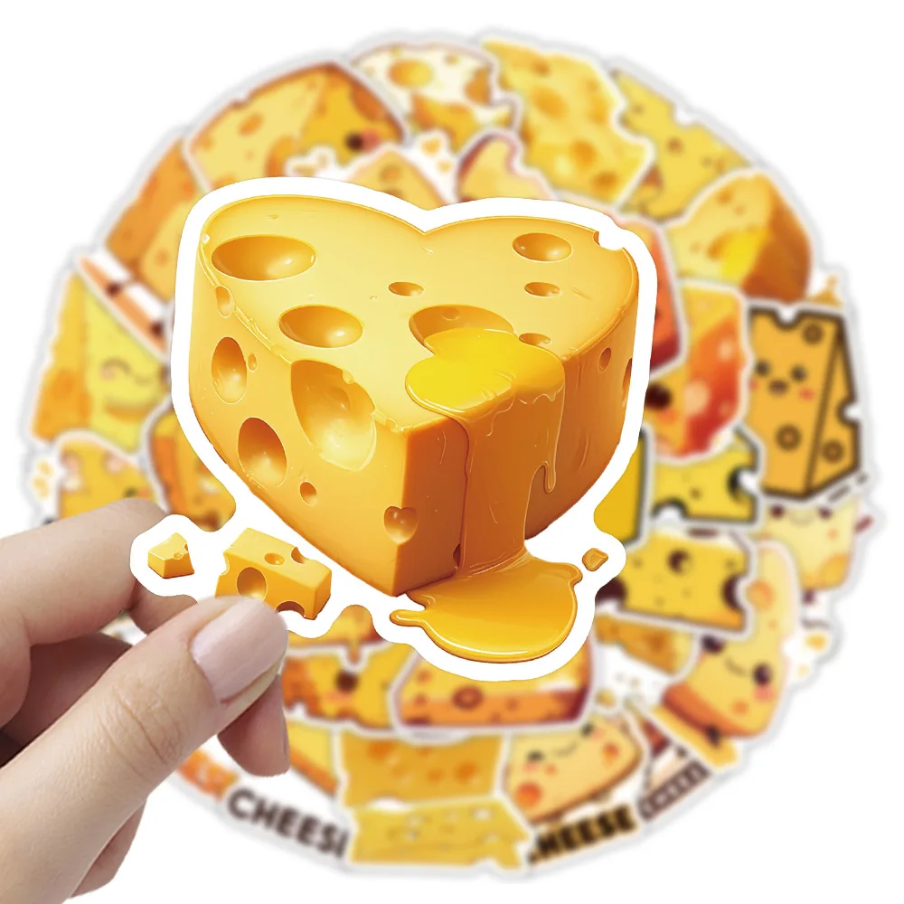

50PCS Funny Cheese Meme Graffiti Sticker Cute Cartoon Butter Cheese Creative Decoration Bicycle Wardrobe Glasses Case Decal
