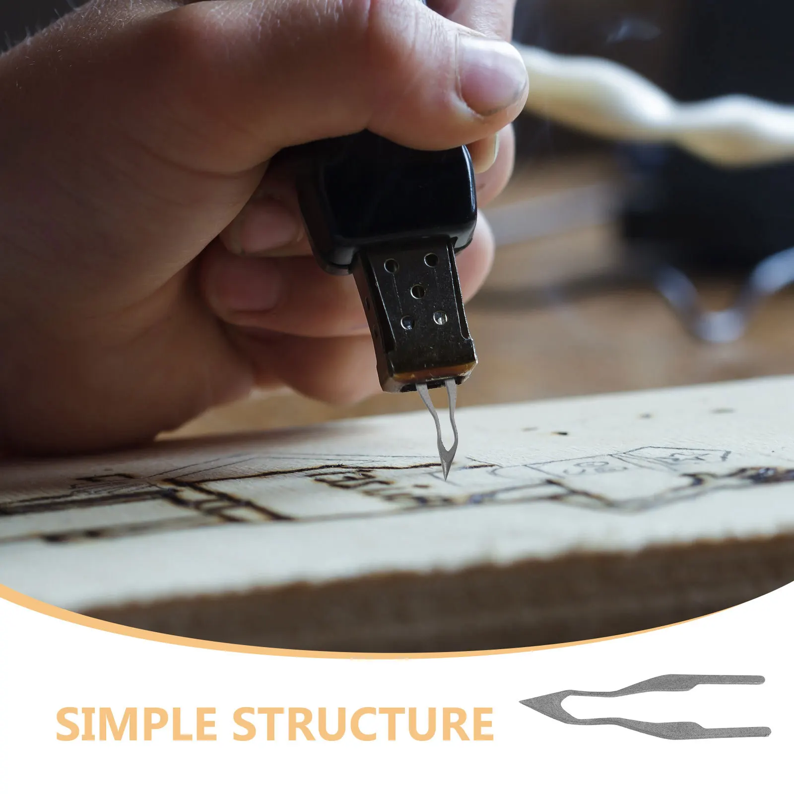 2 قطعة أداة حرق الخشب نصائح تنوعا بيروغرافيا المناقير للتصاميم الفنية على أسطح الخشب لتقوم بها بنفسك طقم الحفر الحرفية #6