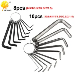 8pcs 10pcs 0.5-10mm Mini Hexagon Hex Allen Key Chain Set Wrench Screwdriver Kit Alloy Steel Tool