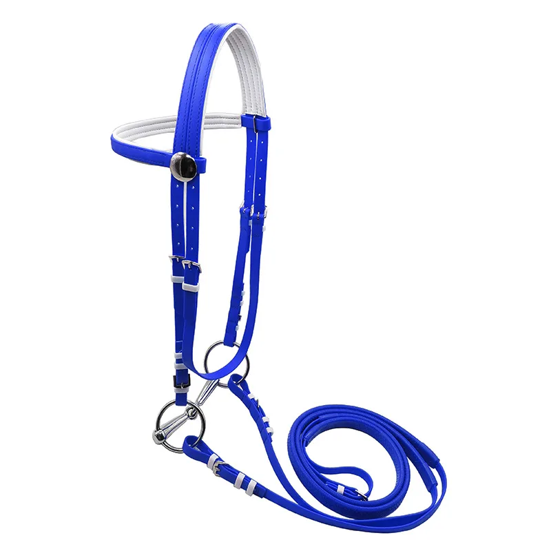 الحصان Bridle قابل للتعديل PVC تصميم الحصان Bridle رين تسخير الرأس Snaffle مع مجموعة تك Bridle طوق الثدي مقامض #2