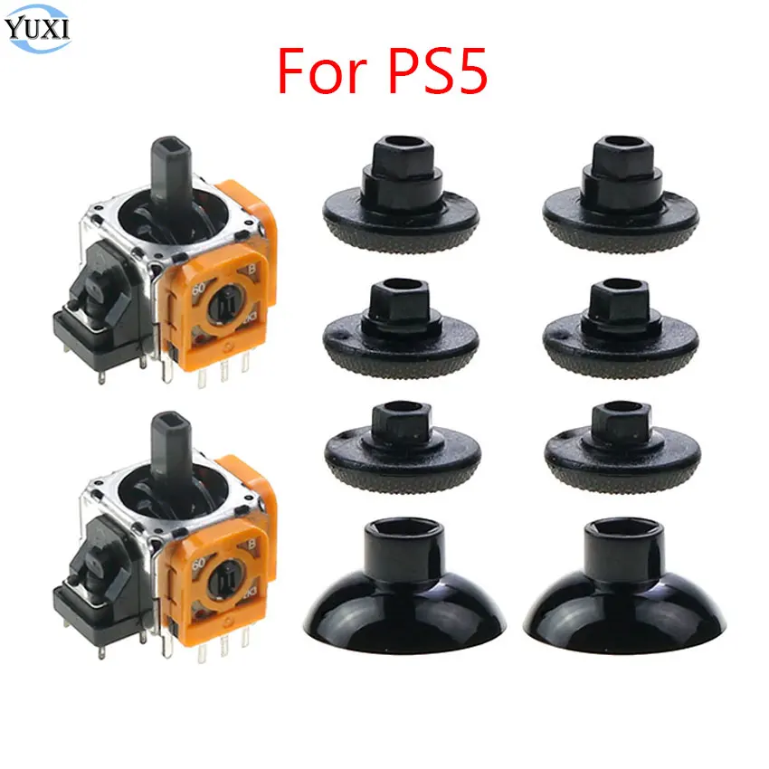 

YuXi For PS5 Controller 3D Analog Joystick Thumb Stick Sensor Module Potentiometer Replaceable Height Caps