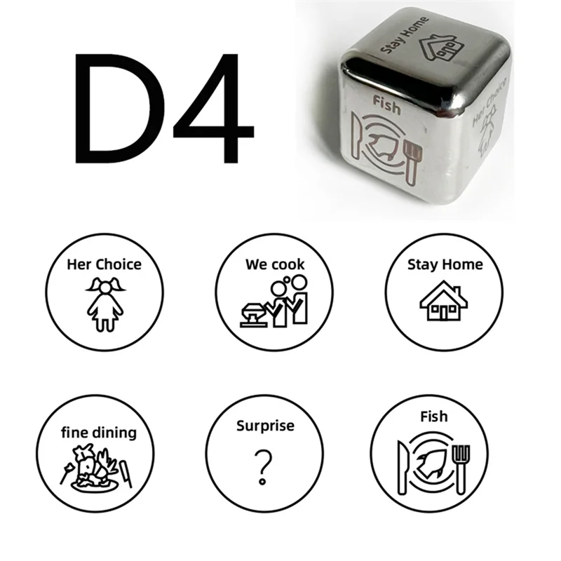 5 шт., кости для решения еды, кости для ночи даты, подарки на годовщину, стальные подарки для него/и, идея для свидания в ночное время, расстройство «Евангелие из кьев»