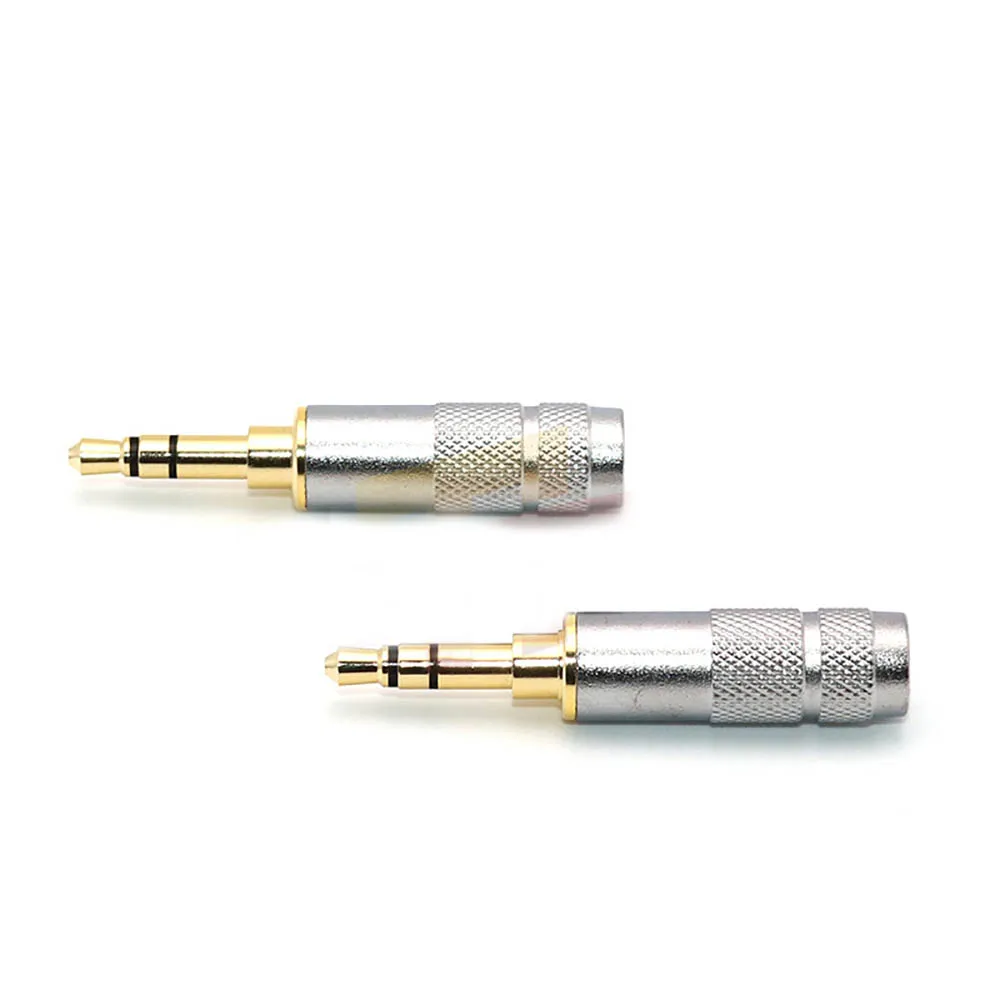 All metal 3-pole 3.5mm male headphone jack with clip on 3.5mm stereo audio connector, suitable for DIY AUX cable adapter