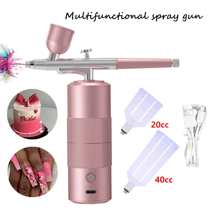 Airbrush Prego com Compressor Airbrush Portátil para Nail Art Paint Bolo Pintura Artesanato