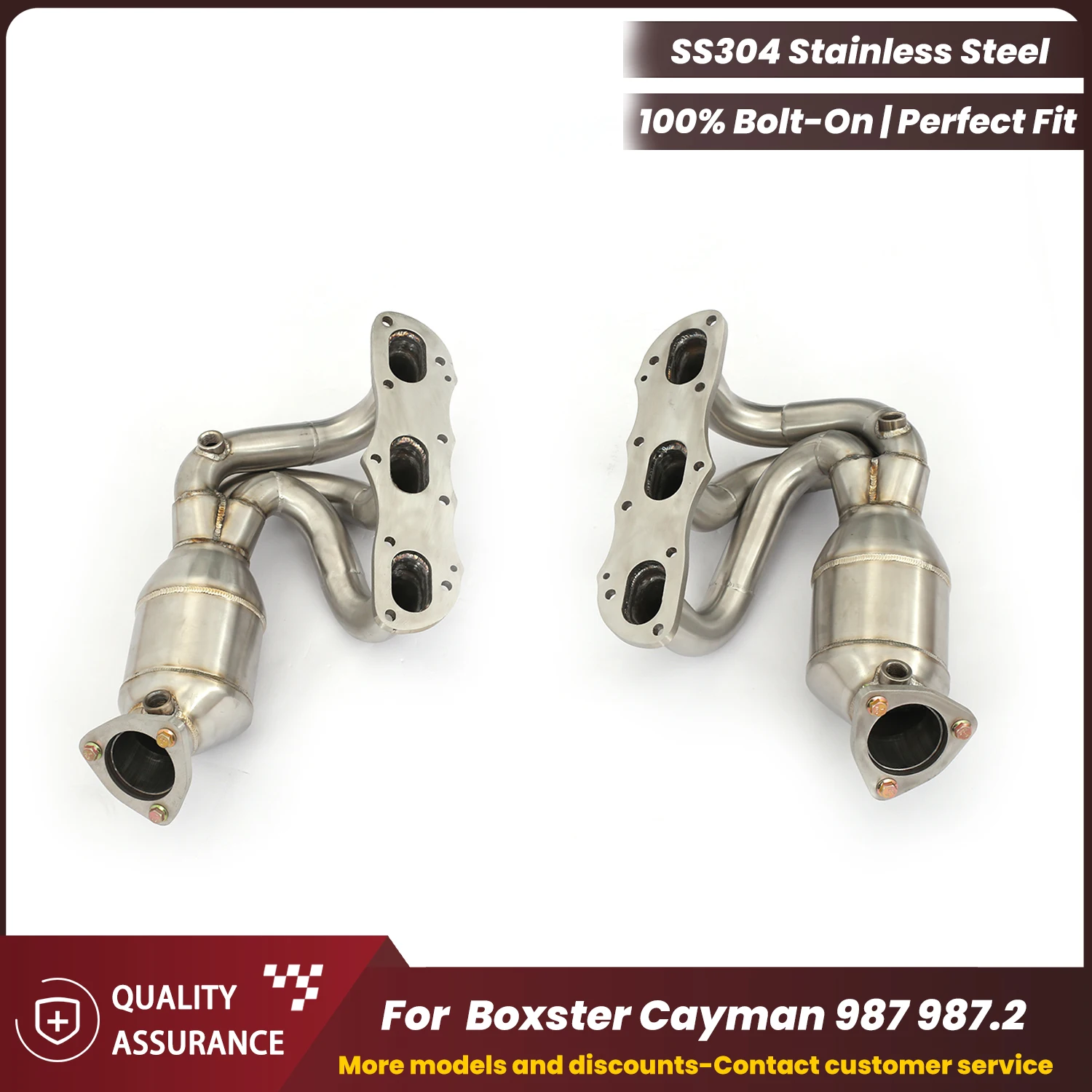 

ECCF SUS304 Sports Headers For Porsche Boxster Cayman 987 987.2 High Flow Supercar Sound Performance Upgrade