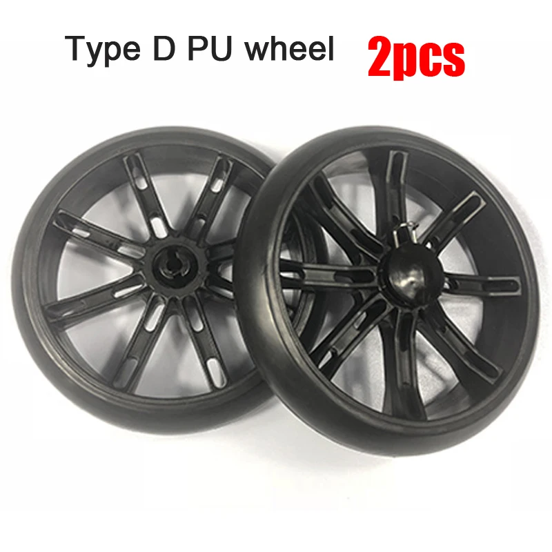 2PCS Buying Vegetable Cart Wheels PU Rubber Wheels Buckle Caster Folding Small Cart Trailer Pull Rod Household Portable