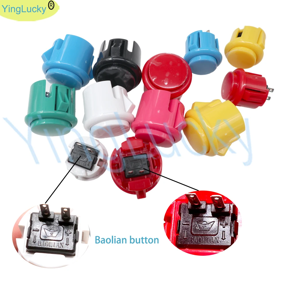 12pcs Arcade Push Button, Sanwa Hitachi Controller, Neo Geo,Joystick, DIY Kit, Micro Switch Button, 24mm, 30mm Buttons