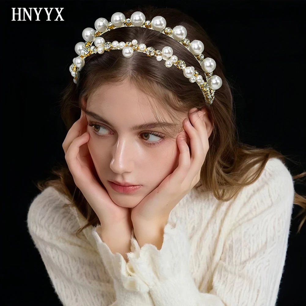 

YouLaPan Elegant Bridal Wedding Pearl Headband Handmade Exquisite Women's Banquet Dancing Party Everyday Hair Accessories YXA408