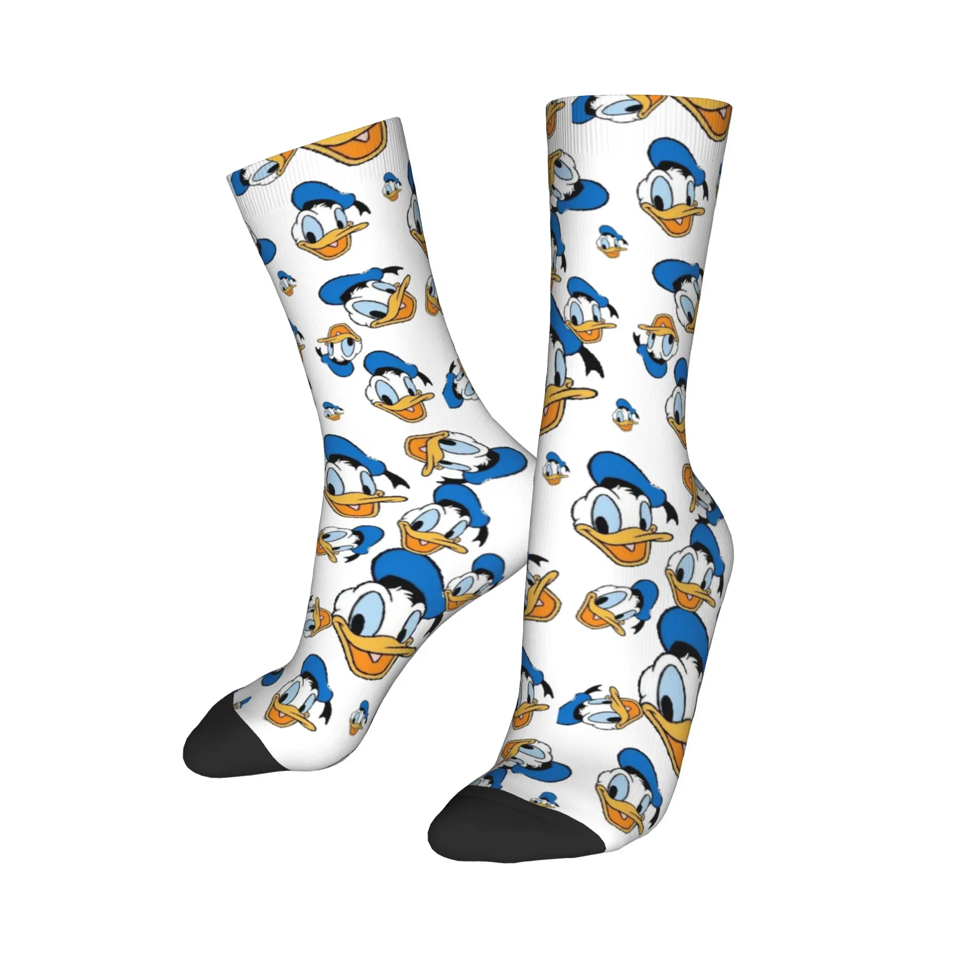 Nuevos calcetines para hombre, calcetines informales de Pato Donald de poliéster, calcetines para monopatín de Mickey Mouse para mujer, primavera, verano, Otoño e Invierno