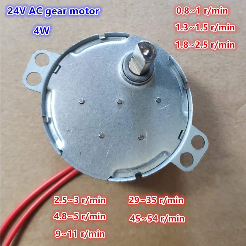 TYC-50 24V 1rpm 2.5rpm 5rpm 10rpm 30rpm 50rpm  4W AC gear motor permanent magnetic synchronous motor metal gears~