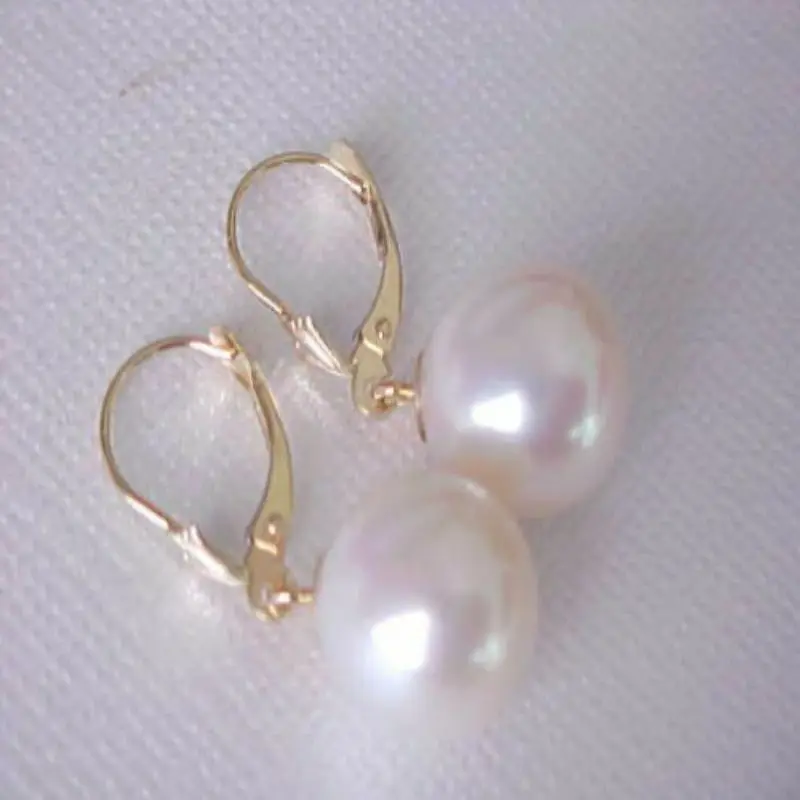 10-11 MM AAA++ SOUTH SEA WHITE PEARL DANGLE EARRING Clip-on Custom Beaded Formal Diamond Stud Party Drop Chandelier Bridal
