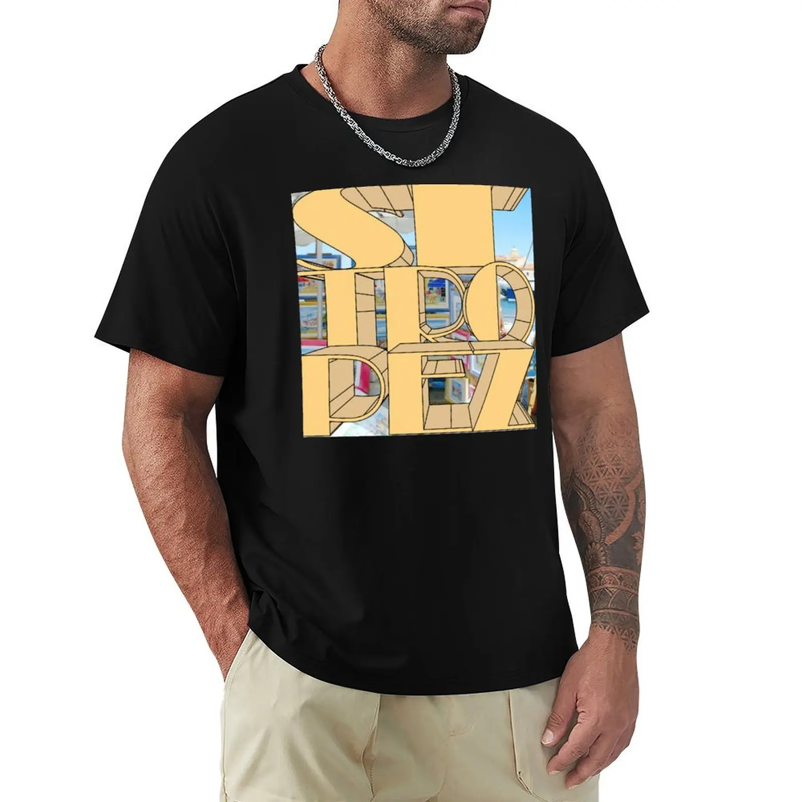 St. Tropez paintings in the harbor T-Shirt tees boys whites cotton graphic tees anime t shirts mens t shirts top quality