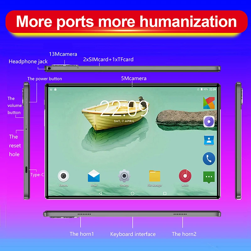 2024 New 10.1 Inch Original Tablet  HD Screen Android 11.0 12GB+512GB Tablet 8800mAh Dual SIM Card WIFI Call Tablet P5 Pro New