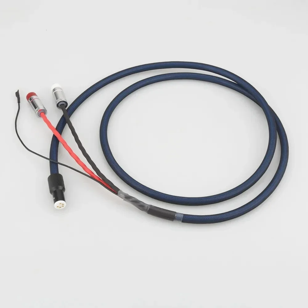 Audiocrast OFC Silver Plated With shielding RCA 5 pin DIN XLR U spade plug Audio Phono Tonearm Cable with Ground Wire