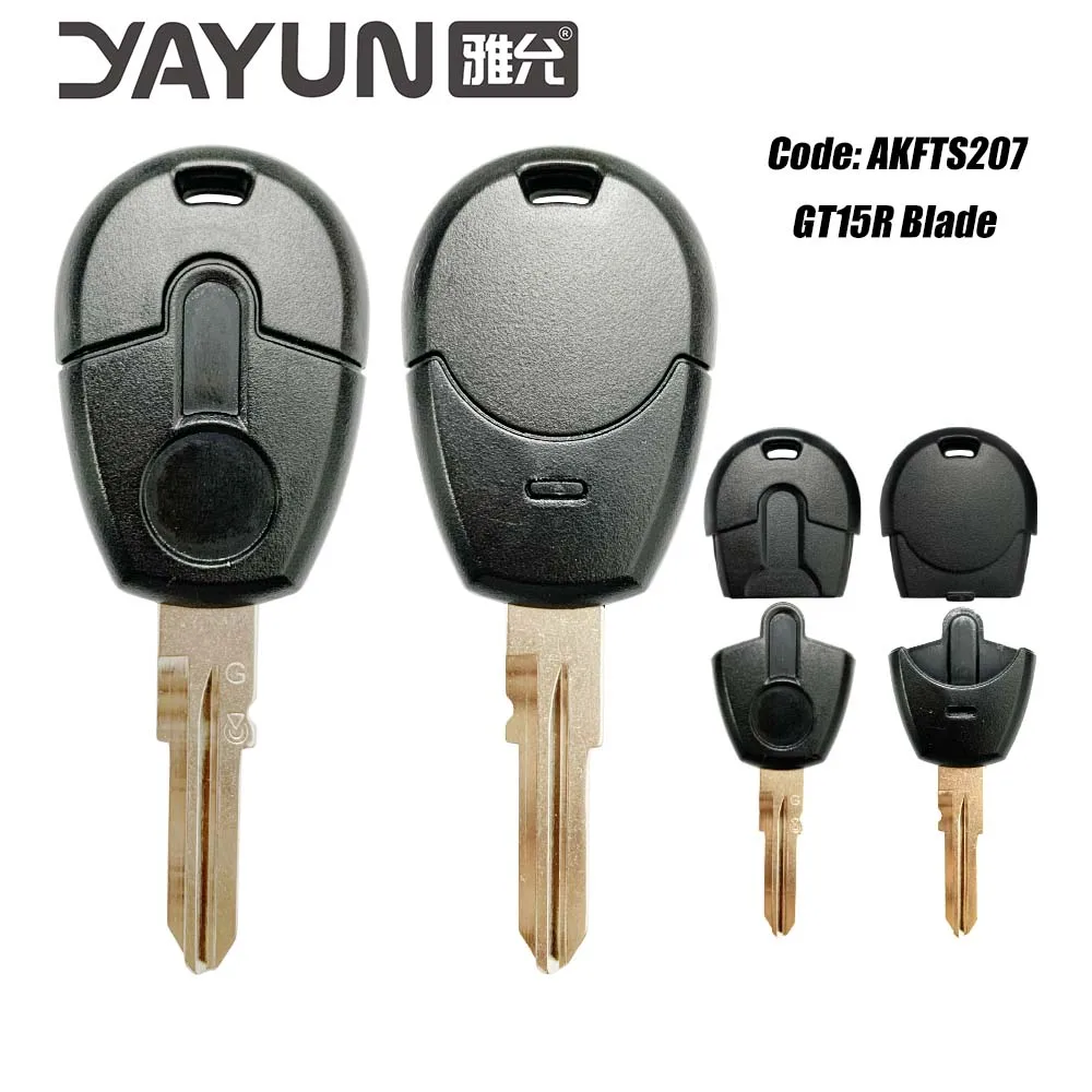 YAYUN AKFTS206 AKFTS207 Positron 293/300 Replacement Transponder Chip Key SIP22 GT15R Remote Control Car Key Shell Case For Fiat