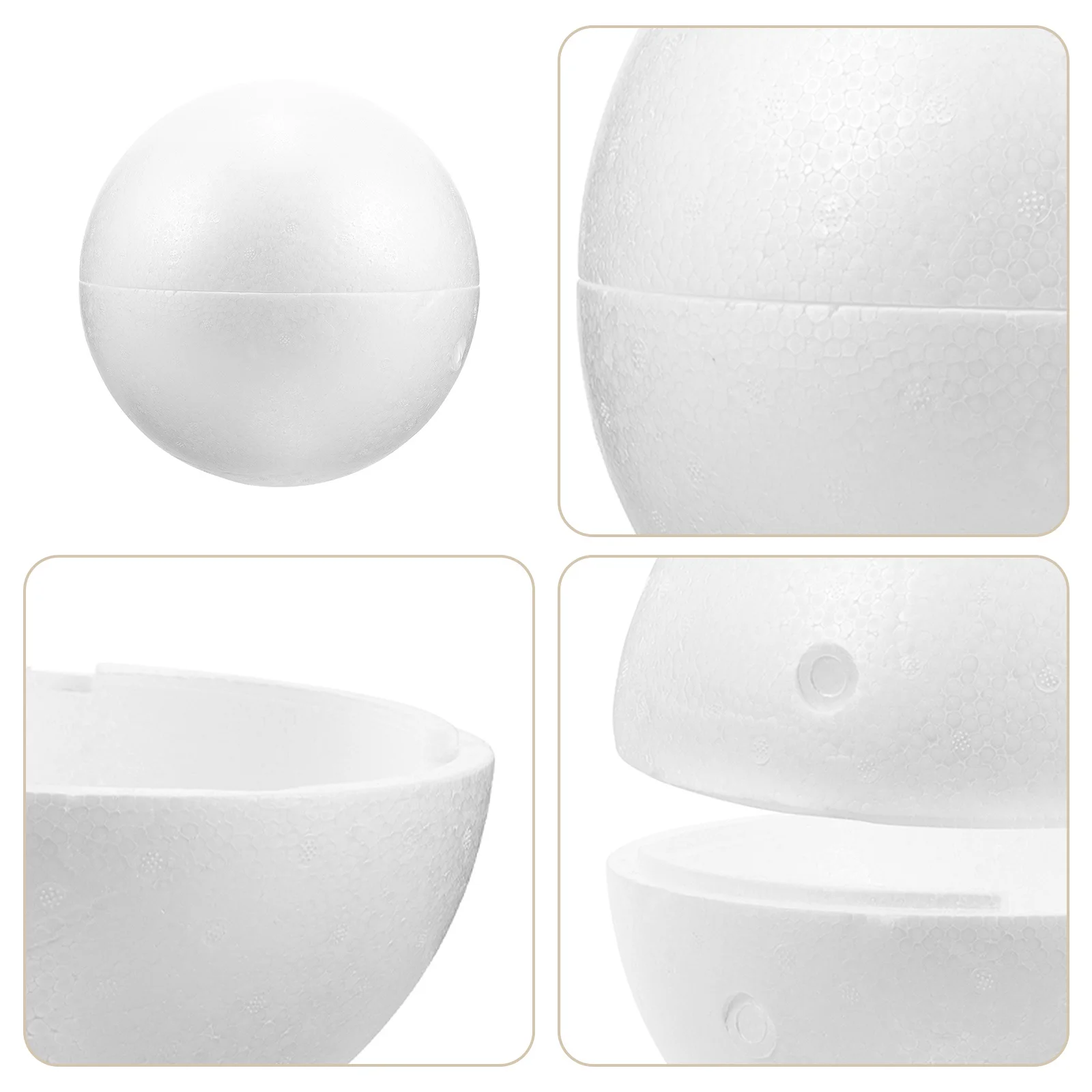 كرات إسفنجية كبيرة يمكنك صنعها بنفسك لزينة شجرة عيد الميلاد، كرات حرفية مزخرفة، كرة إسفنجية بيضاء