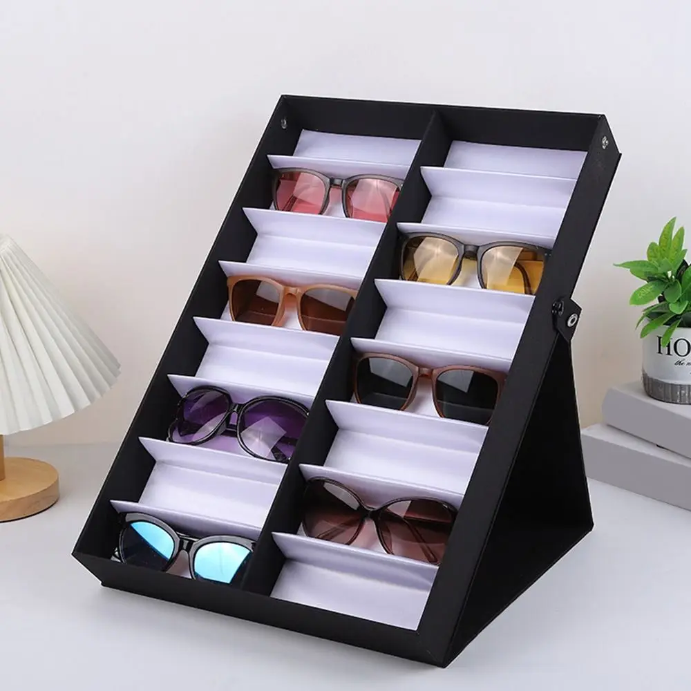 16 Slots Glasses Tray Sunglasses Display Case Eyeglass Organizer Box Eyewear Holder Sunglass Stand Sun Glasses Organizer