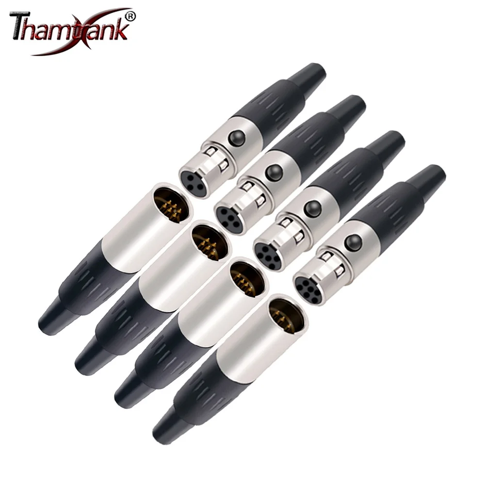 

10pcs/lot Mini XLR 3/4/5/6Pins Male + Female Plug XLR Audio Microphone Connector MIC for Cable Soldering Straight Adapter
