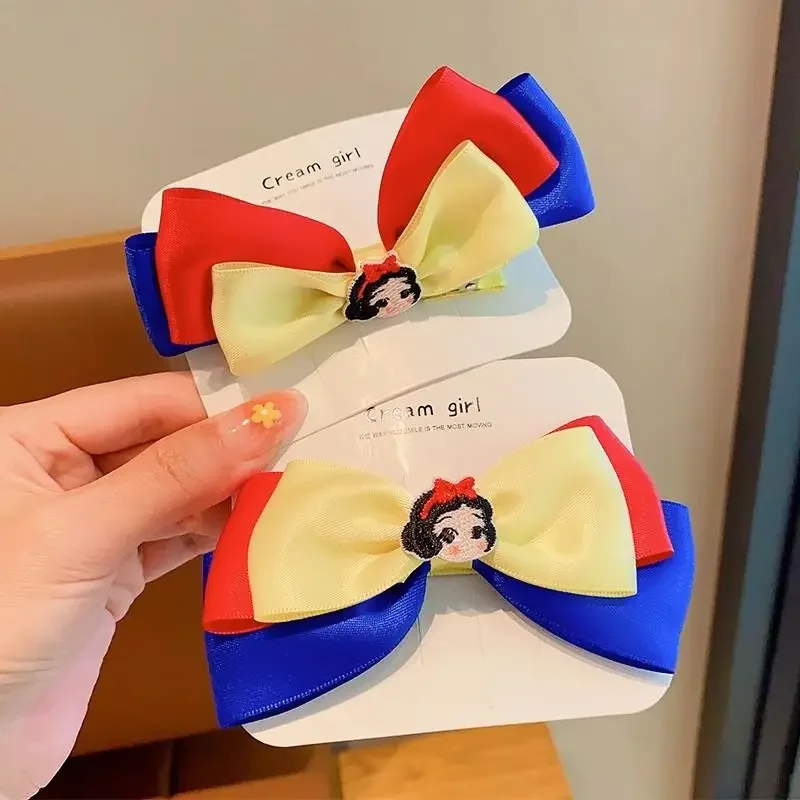 Cartoon Snow White Children\'s Hairpins Cartoon Peripheral Disney Creative Bow Cute Sweet Headwear Hairpins Small Gifts Wholesale