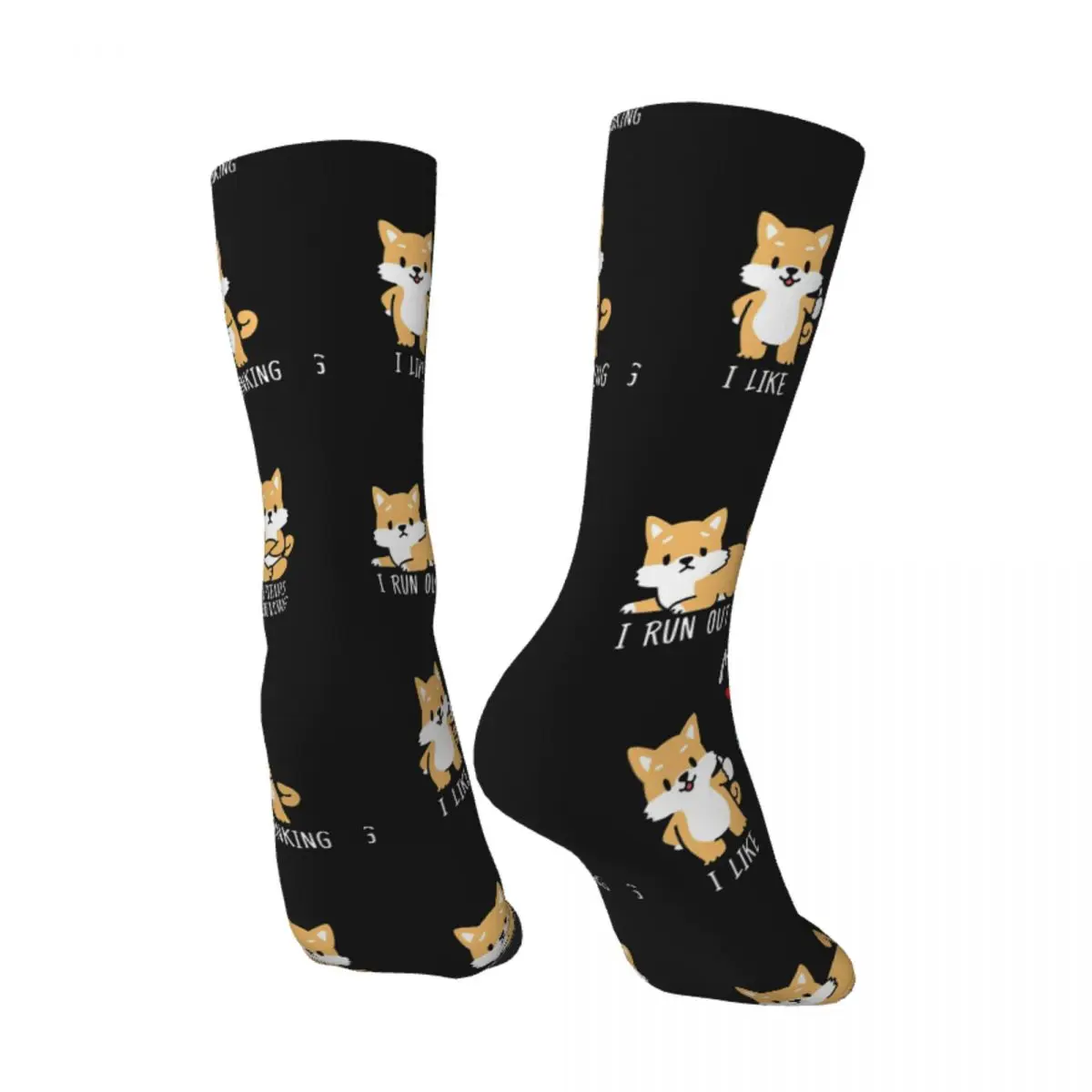 Funny Happy Men's Socks Shiba Inu Boba Tea Dog Classic Retro Harajuku Bubble Tea Lover Hip Hop Novelty Pattern Crew Crazy Sock