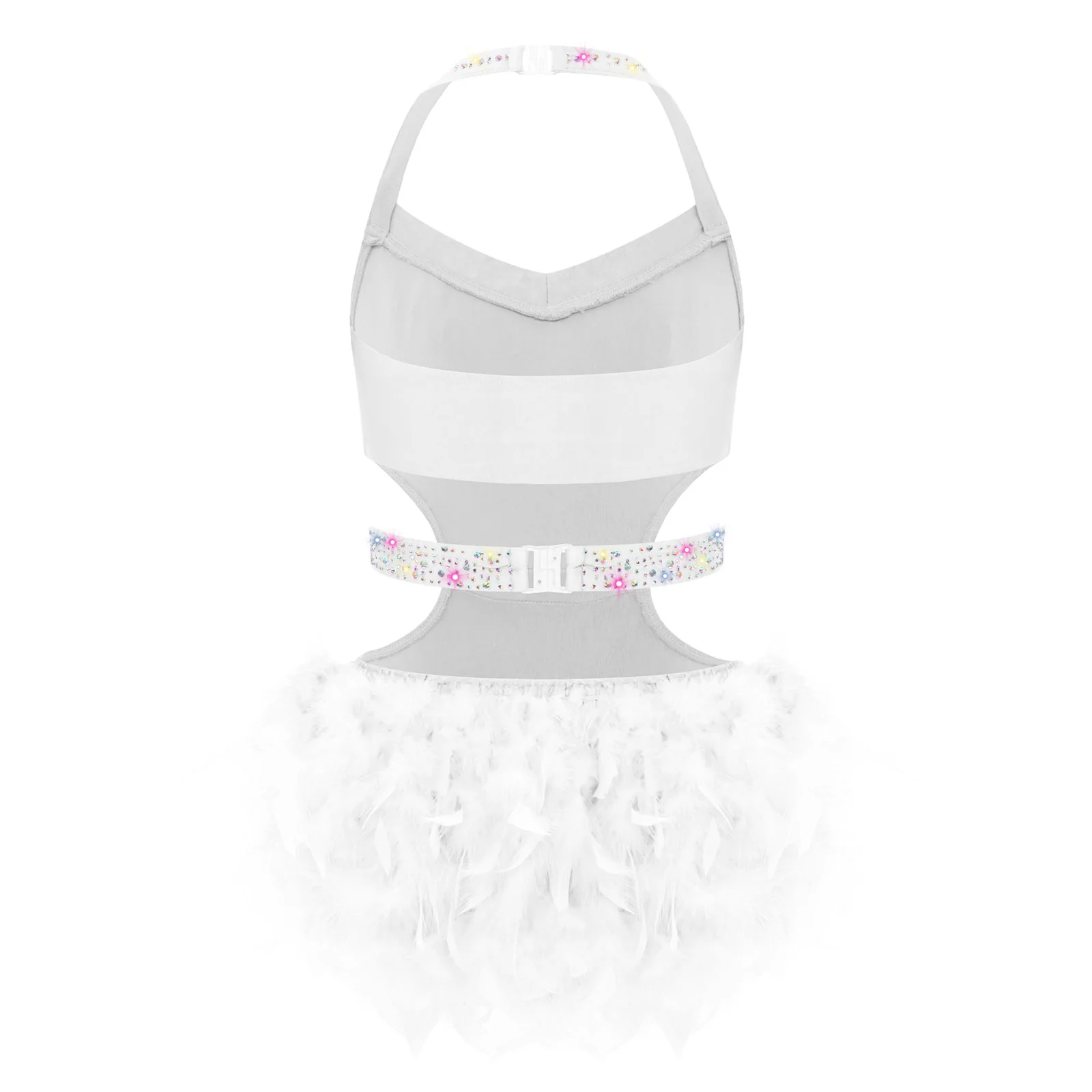 أطفال بنات اللاتينية فستان رقص الجاز الراين ريشة تنانير يوتار أنيقة راقصة الباليه الزي لأداء الرقص راقصة الباليه