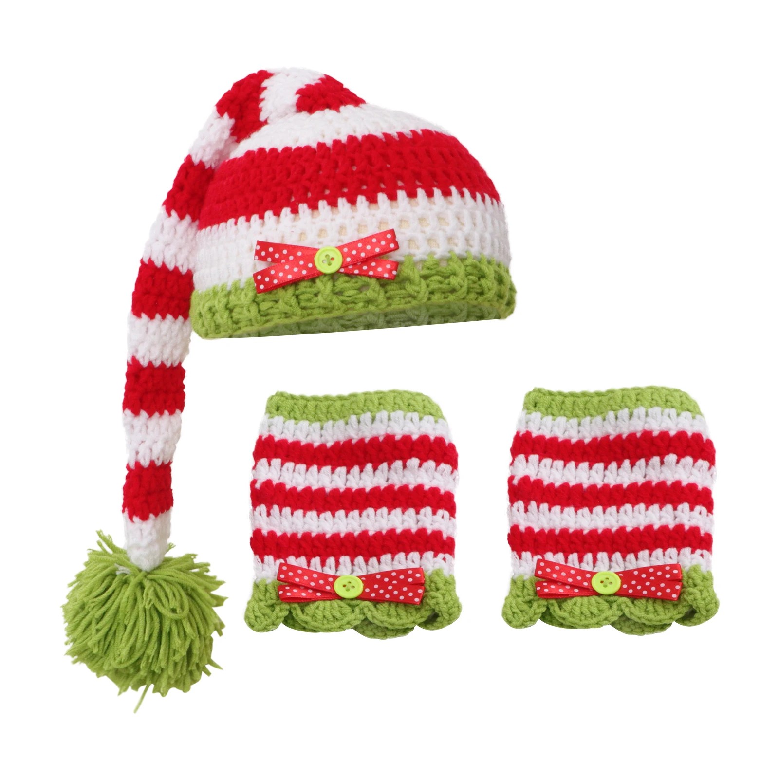

Handmade Crochet Hat Photo Props Infant Heating Newborn Photography Christmas Handmade Crochet Baby Hat Style Soft Cotton