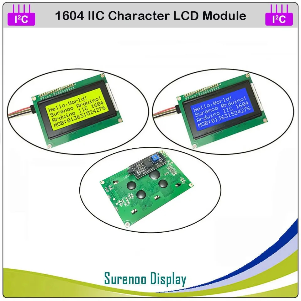 

Serial IIC / I2C / TWI 1604 164 16*4 Character LCD Module Display Yellow Green Blue with Backlight for Arduino