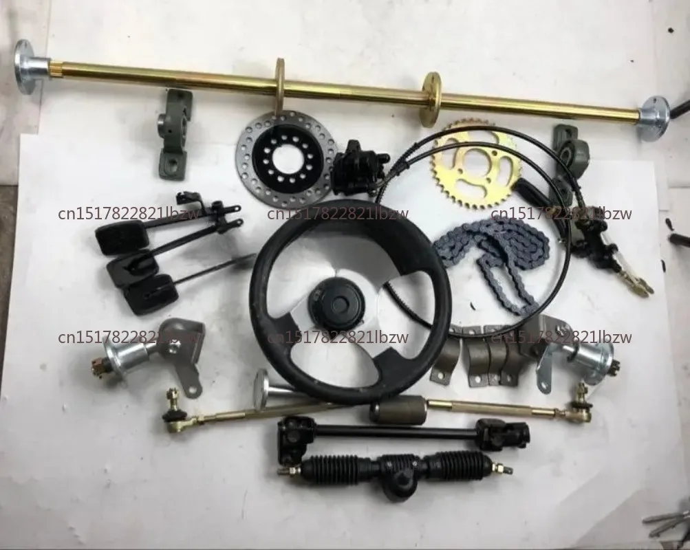 Homemade Drift Four-wheel Kart Accessories Modified Frame Front and Rear Suspension Steering Rear Axle Rear Axle 5-inch Tires