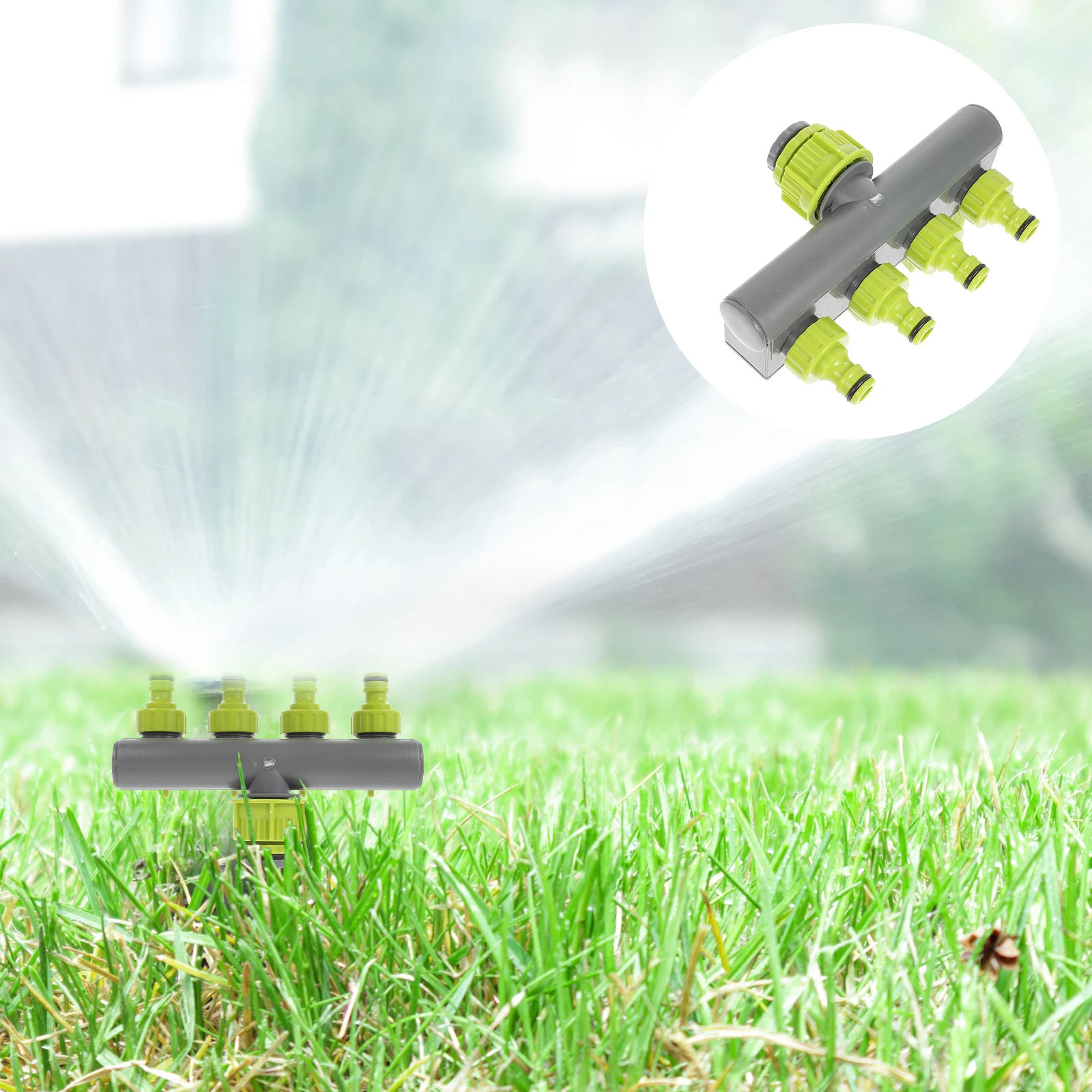 

Four Way 4 Yellow Garden Water Separator ABS Hose Splitter Adapter Connector Sprinkler Garden Hose Accessories Faucet Valve