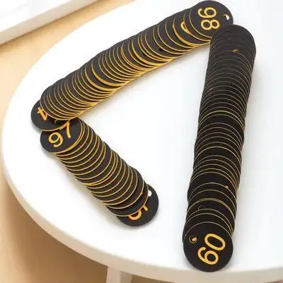 

100pcs Numbered Plastic Labels Round Number Tags For Keys Luggage Id Organization Keychain Identifiers Circular Discs