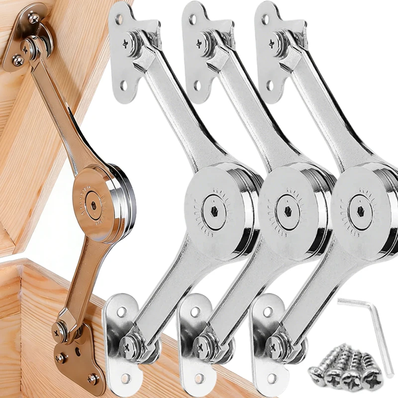 

2/1 шт. Регулируемые гидравлические петли-упоры из цинкового сплава с функцией произвольной остановки и саморезами для кухонных шкафов и гардеробов