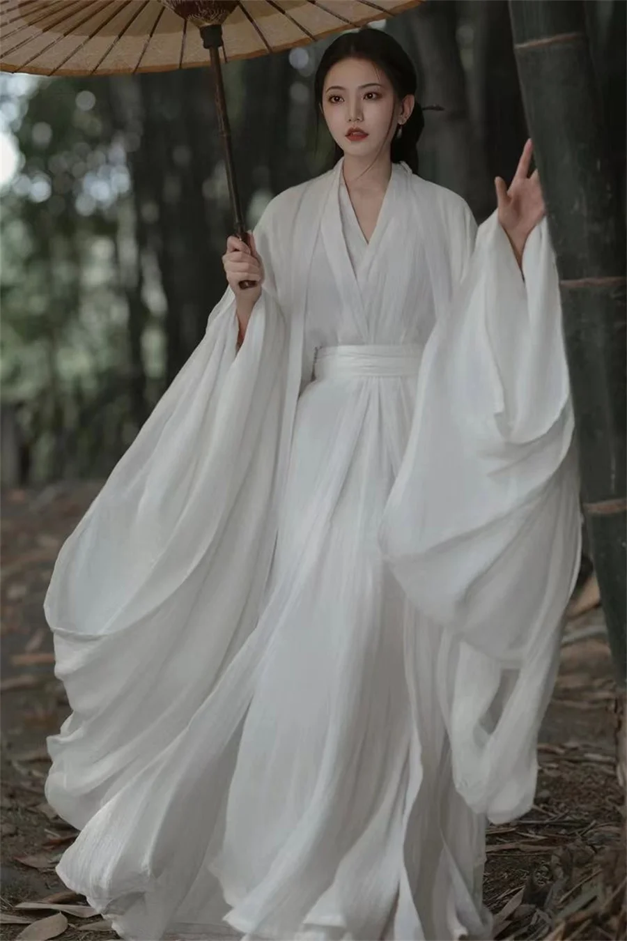 Robe de danse Hanfu traditionnelle chinoise pour femme, costume de cosplay, ensemble de robe blanche, danse folklorique chinoise, été