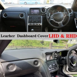 Dashboard Dash Mat Cover Leather Pad Sunshade Anti-UV Carpet Car Accessories For Nissan GT-R GTR R35 2009 2010 2011 2012 - 2015