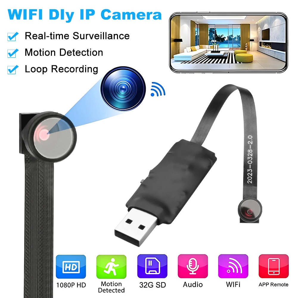 Hidden Spy Camera 1080P WiFi  Mini Portable Wireless Security Cameras with Motion Detection for Indoor Outdoor Monitoring