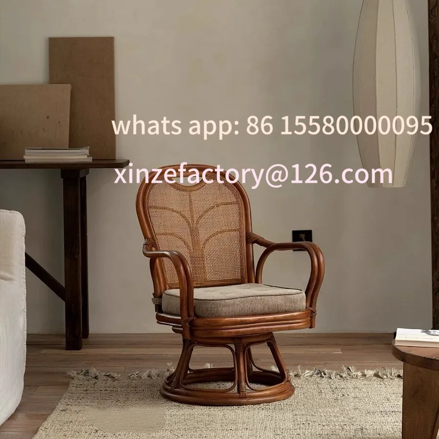 

Customizable natural rattan single small sofa back