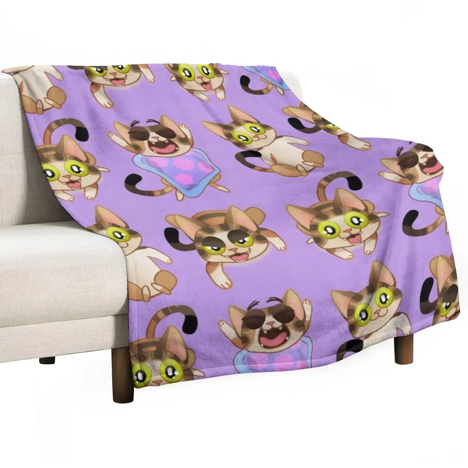 Gilbert the kitten pattern! 3 Throw Blanket Blankets Sofas Of Decoration Softest Blankets