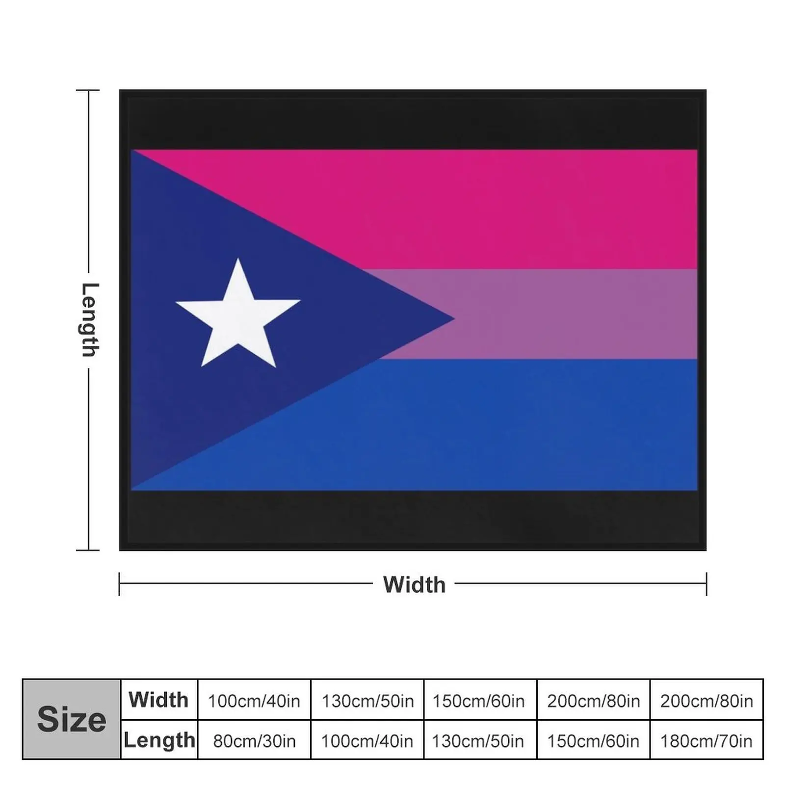 Puerto Rican Bi Pride Flag Throw Blanket Flannel Fabric Large Blankets