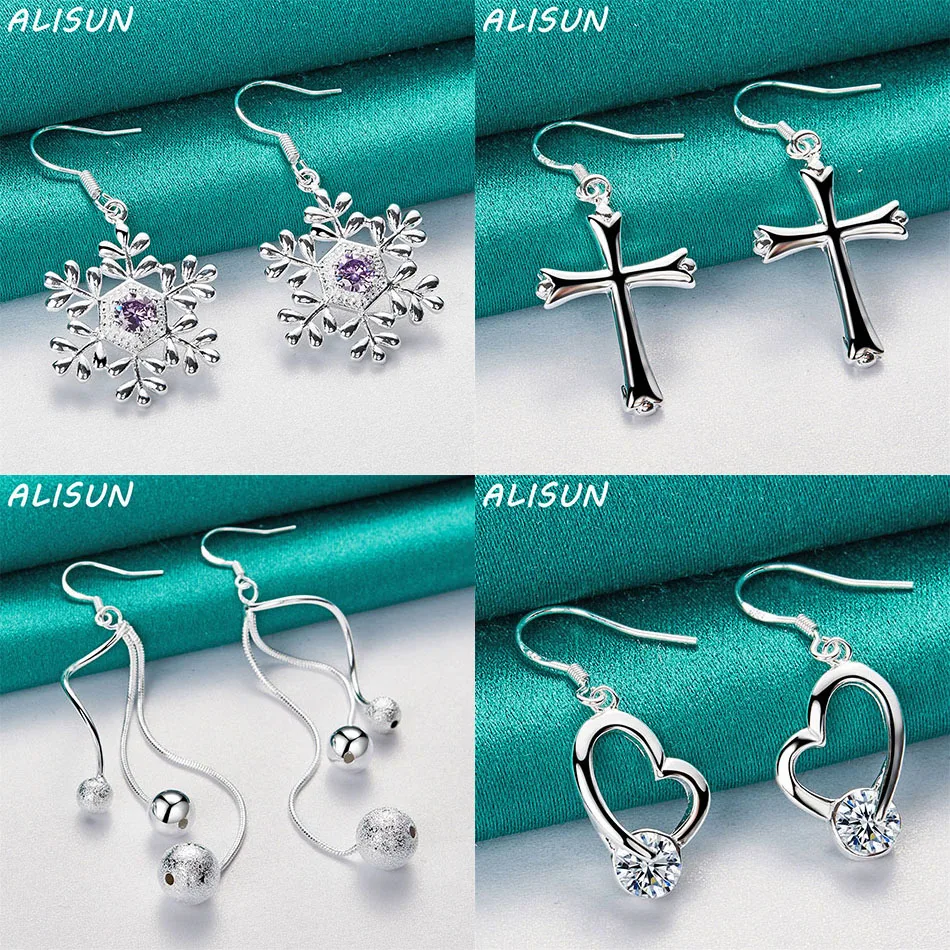 

ALISUN 925 Sterling Silver Geometric Drop Earrings For Women Creativity Gifts Street All-match Party And Daily Wear