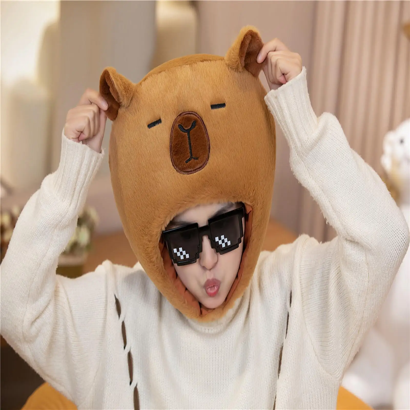 

Capybara Hat Funny Creative Headgear for Performance Festival Carnival Halloween