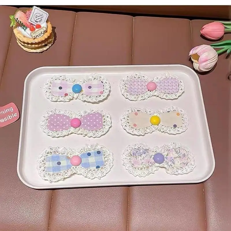 2 Stück koreanische Spitzenaufkleber, Haarspangen zum Sortieren von kaputten Haaren, Mädchen Lolita Blumenschleife, Baby-Pony-Sticker, Kinder-Haaraccessoires – Detail 14