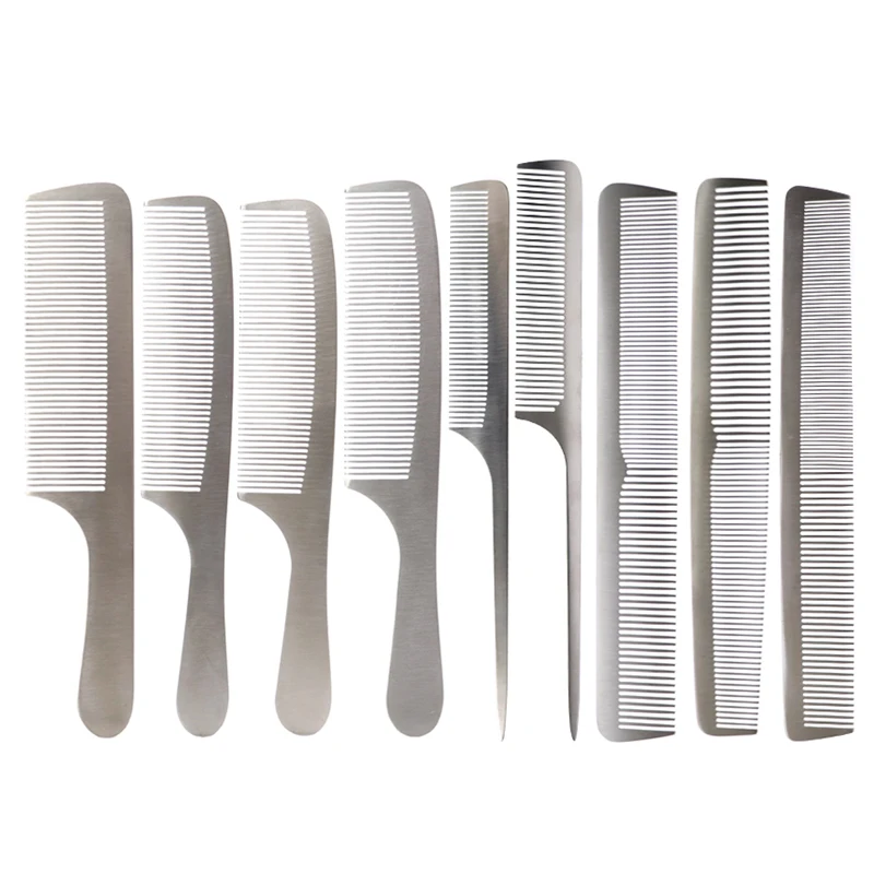 

1pc high-quality metal stainless steel anti-static hair comb hair salon men's and women's hair combs,Special for real hair wigs
