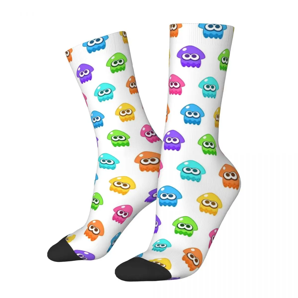 Rainbow Splatoon Socks Video Game Casual Stockings Men Soft Outdoor Socks Winter Custom Anti Bacterial Socks