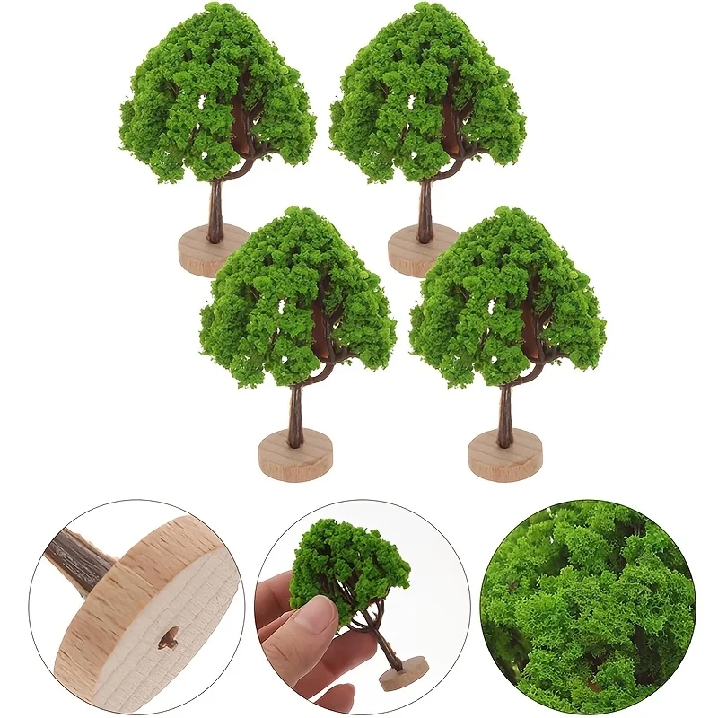 4pcs Model Tree Miniature Tree Model Tree,Train Landscape Building Tree for DIY Craft,Building Model,Landscape,Home,Office Decor