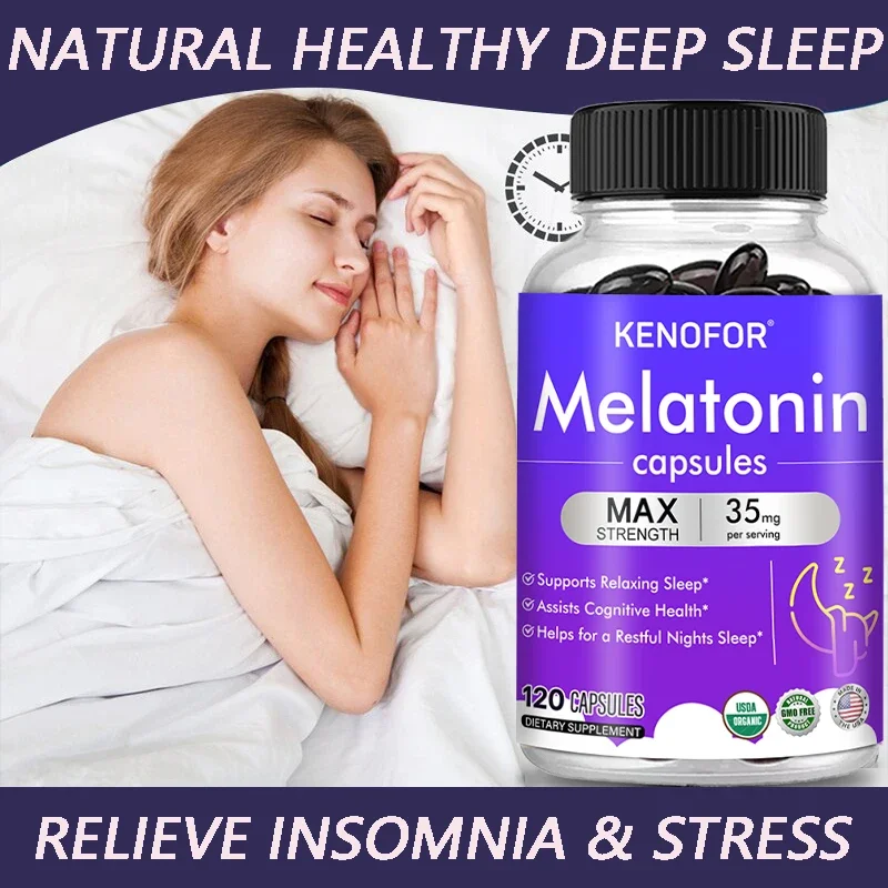 Kenofor Melatonin Capsules - Insomnia Slimming Belly Fat Burning Melatonin Supplement Healthy Sleep