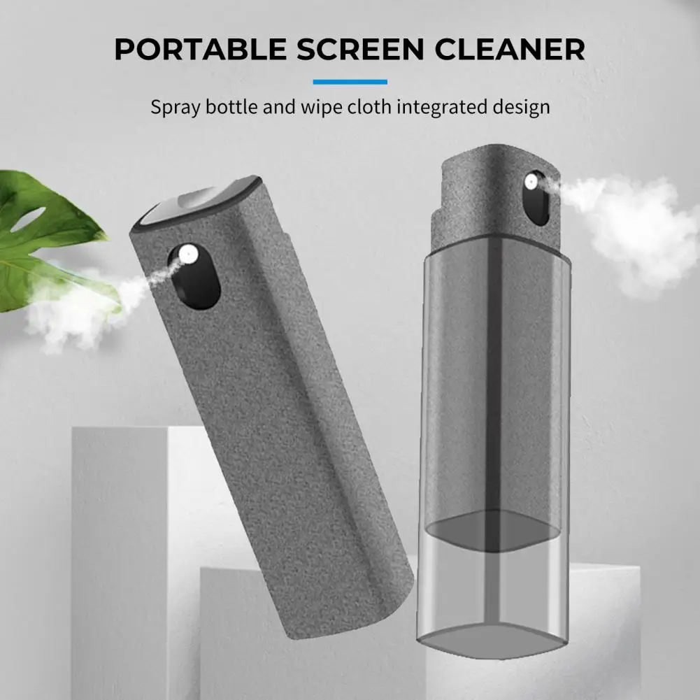 2 In 1 Phone Screen Cleaner Spray Portable Tablet Mobile PC Screen Cleaner Microfiber Cloth Set Glass Cleaning Artifact Storage