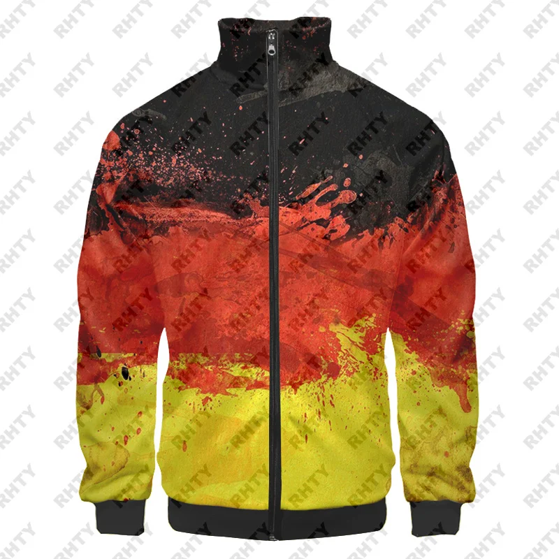 Germany 190\'s Retro Futebol Jasje Trainingspak Heren Zwart Deutschland Wapen Varsity Jasje Custom Unisex Fans Team Uniform