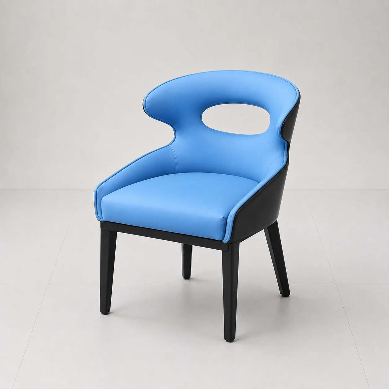 In Stock Hotel Lobby Furniture Restaurant Dining Chair Ready to Ship Solid Wood Frame Upholstered Accent Chair with Black Legs
