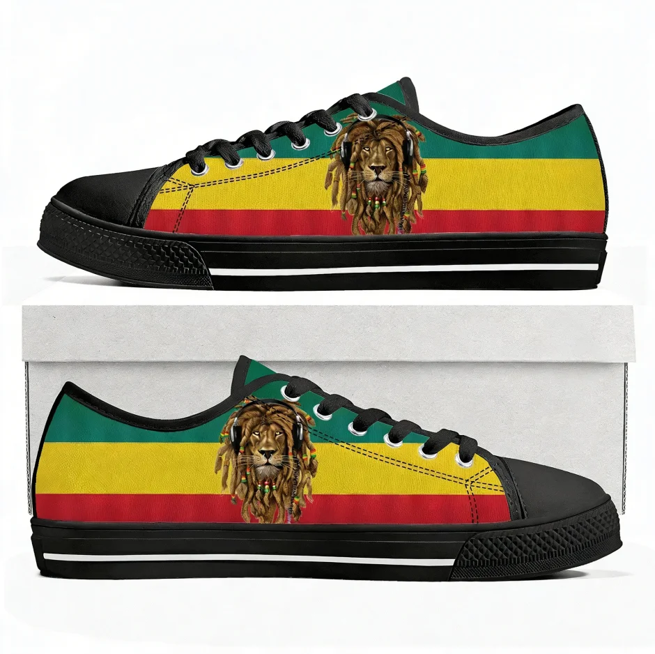 

Reggae Low Top Sneakers Rastafarian Rasta Rastafari Lion Of Judah Mens Womens Canvas Sneaker Casual Shoes Custom Shoe