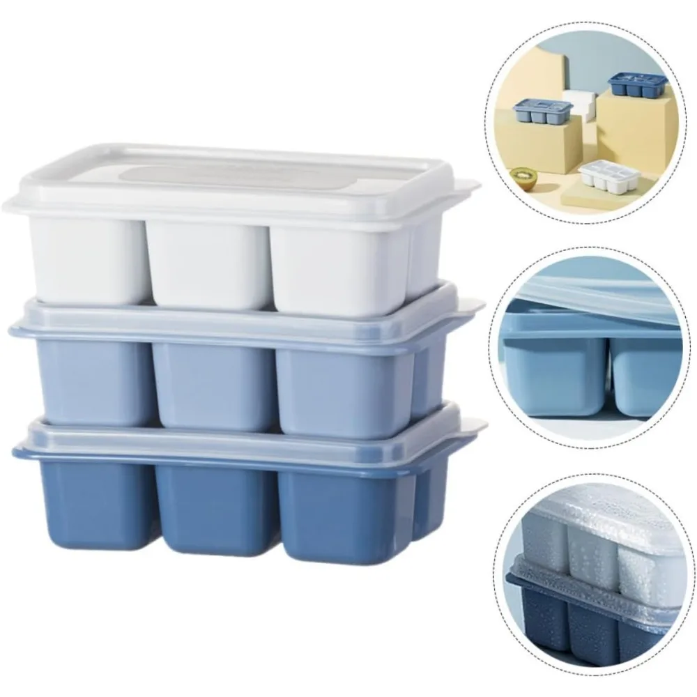 3-pack Silicone Ice Tray Ice Making Mold for Household Ice Tray Reusable Ice Maker Suitable for Refrigerator Whiskey